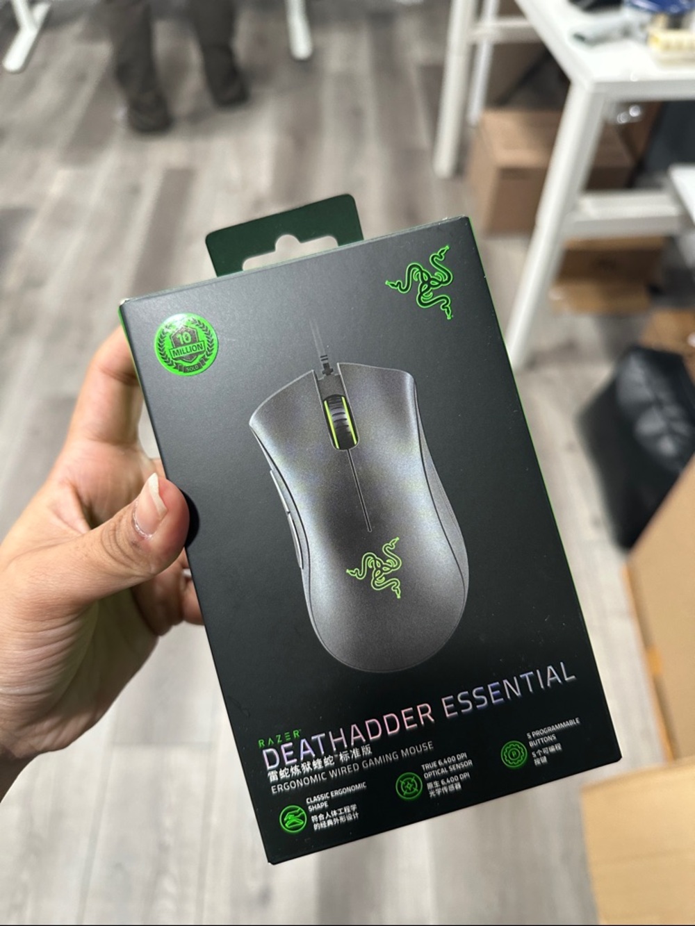 Razer DeathAdder Essential Gaming Mouse - Black with Green Accents